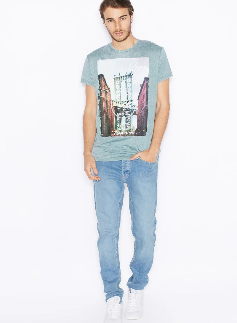 BRAVE SOUL Brooklyn Bridge T-Shirt
