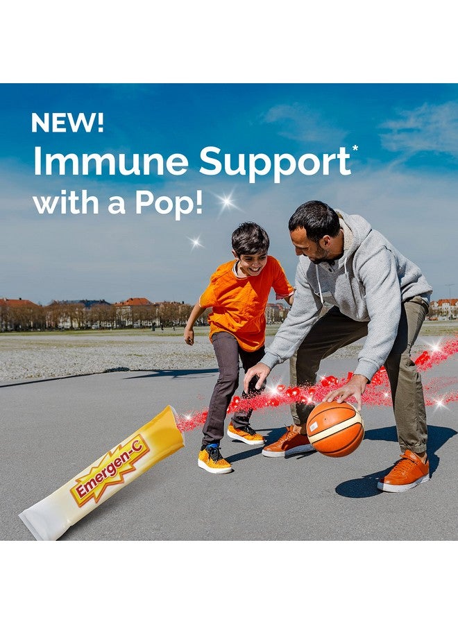 Emergen-C Emergen-C Kidz Crystals, On-The-Go Immune Support Supplement with Vitamin C, B Vitamins, Zinc and Manganese, Sparkly Strawberry - 28 Stick Packs - Image 2