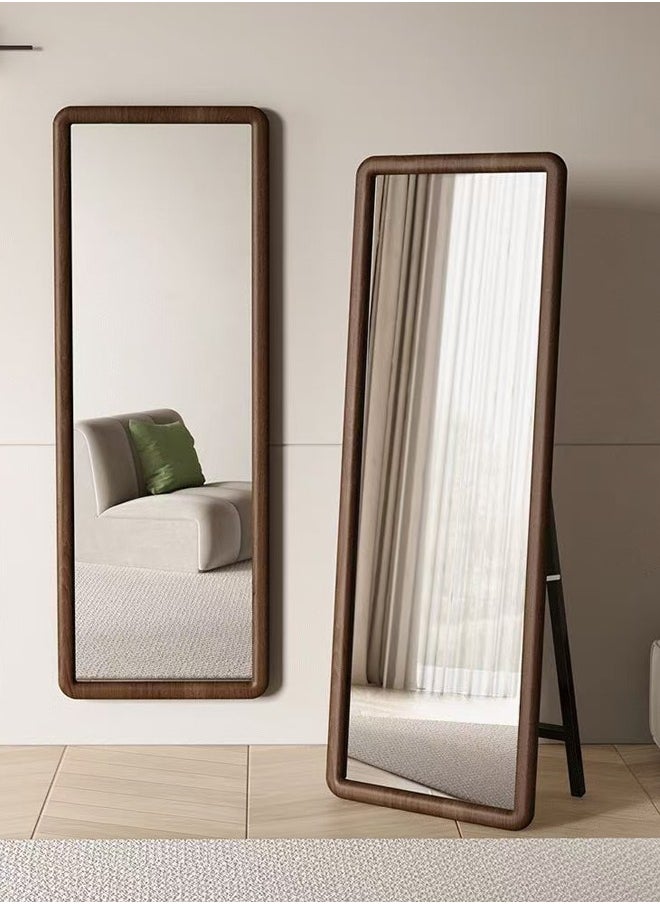 fashionhome Multipurpose Use Rectangular Shape Design Full Length Mirror Standing Hanging or Leaning Against Wall Large Bedroom Floor Mirror Dressing Mirror Wall-Mounted Full Body Mirror Round Corner Durable Wood Frame with Iron U-Bracket Support Decorative Mirror for Living Room Home Shops 50x160 cm  - Image 4