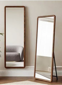 fashionhome Multipurpose Use Rectangular Shape Design Full Length Mirror Standing Hanging or Leaning Against Wall Large Bedroom Floor Mirror Dressing Mirror Wall-Mounted Full Body Mirror Round Corner Durable Wood Frame with Iron U-Bracket Support Decorative Mirror for Living Room Home Shops 50x160 cm  - Image 5