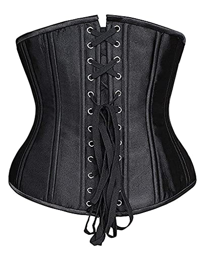 SHAPERX Women 24 Double Steel Boned Longline Heavy Duty Waist Training Corsets Body Shaper,SZ1971-Black-L - Image 3