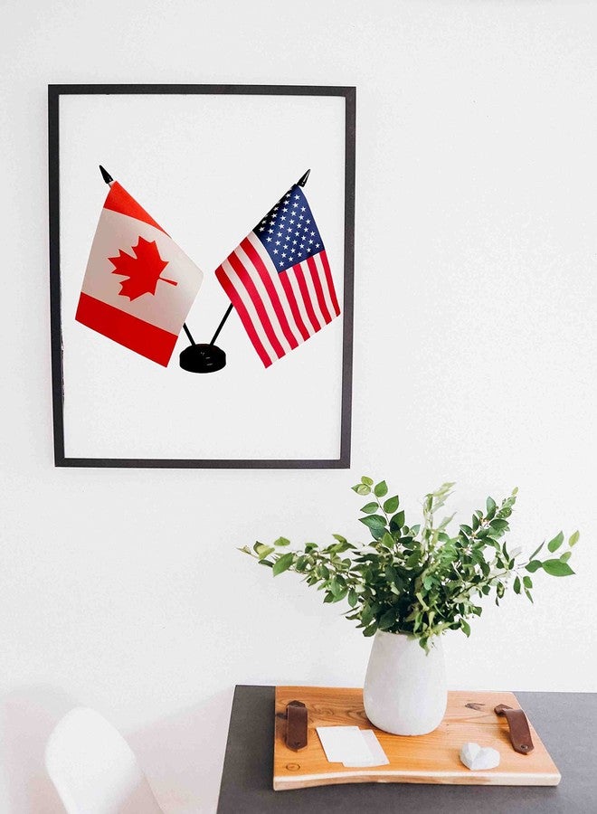 Zigvert Canada USA Friendship Flag - Twin Table Flag on Stand Base, Perfect for Offices, Families, and Conference Rooms - Image 3
