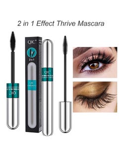 QIC 4D Silk Fiber Lash Mascara, 2 in 1 Thrive Mascara For Natural Lengthening And Thickening Effect  - Image 1