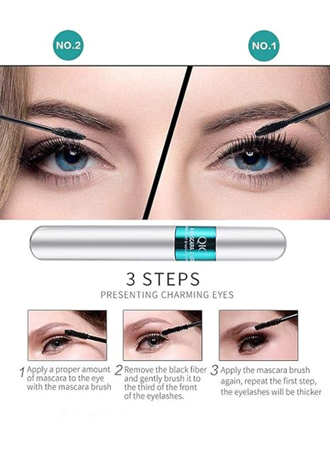 QIC 4D Silk Fiber Lash Mascara, 2 in 1 Thrive Mascara For Natural Lengthening And Thickening Effect  - Image 2