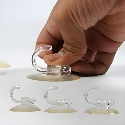 Oblivion Self Adhesive Wall Hooks 3 Pc - Strong Nail Free Wall Mount Transparent Rubber Vacuum Hangers, Reusable and Waterproof Sticky Hooks, Kitchen and Bathroom Organizers Accessories Items - Image 3