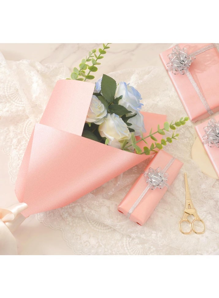 عالم البالونات لفة واحدة من ورق تغليف وردي غير لامع (43 سم × 300 سم)، لفة ورق تغليف، ورق حرفي لتغليف الهدايا، لوحة إعلانات، أعمال فنية وحرفية، ورق تغليف ملصقات بنقشة باقة زهور - Image 5