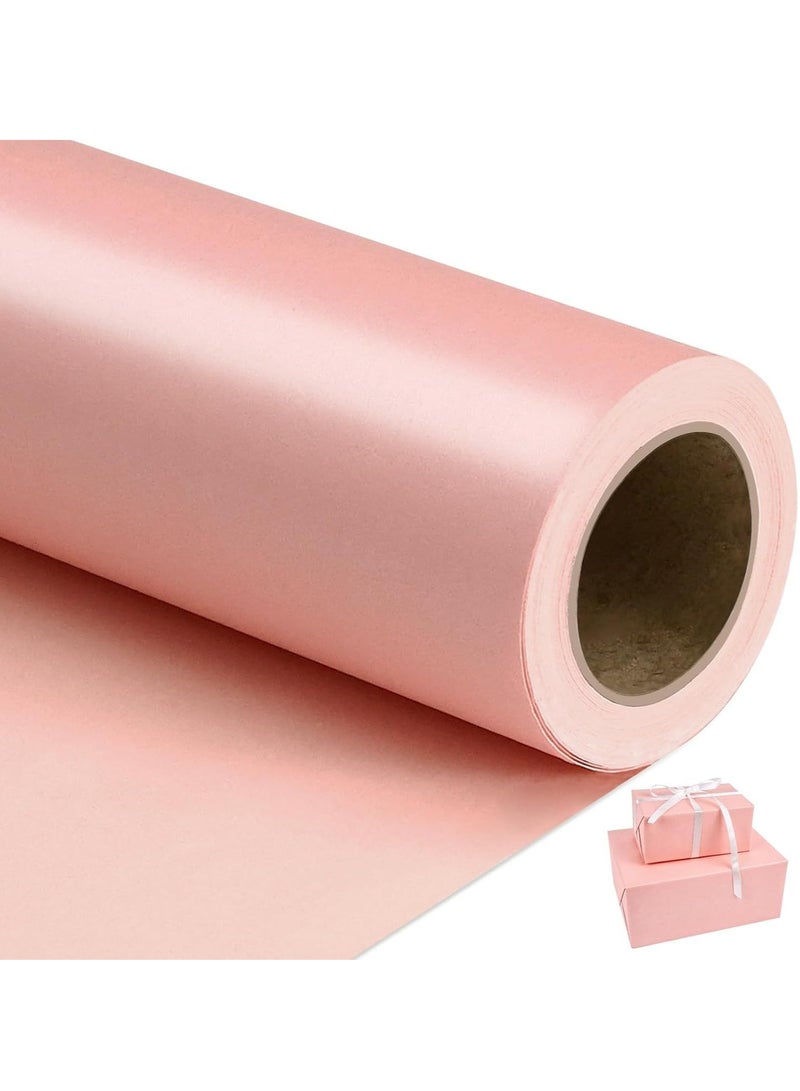 عالم البالونات لفة واحدة من ورق تغليف وردي غير لامع (43 سم × 300 سم)، لفة ورق تغليف، ورق حرفي لتغليف الهدايا، لوحة إعلانات، أعمال فنية وحرفية، ورق تغليف ملصقات بنقشة باقة زهور - Image 1