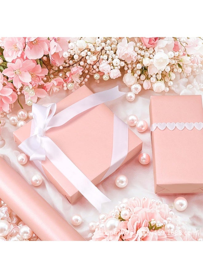 عالم البالونات لفة واحدة من ورق تغليف وردي غير لامع (43 سم × 300 سم)، لفة ورق تغليف، ورق حرفي لتغليف الهدايا، لوحة إعلانات، أعمال فنية وحرفية، ورق تغليف ملصقات بنقشة باقة زهور - Image 2