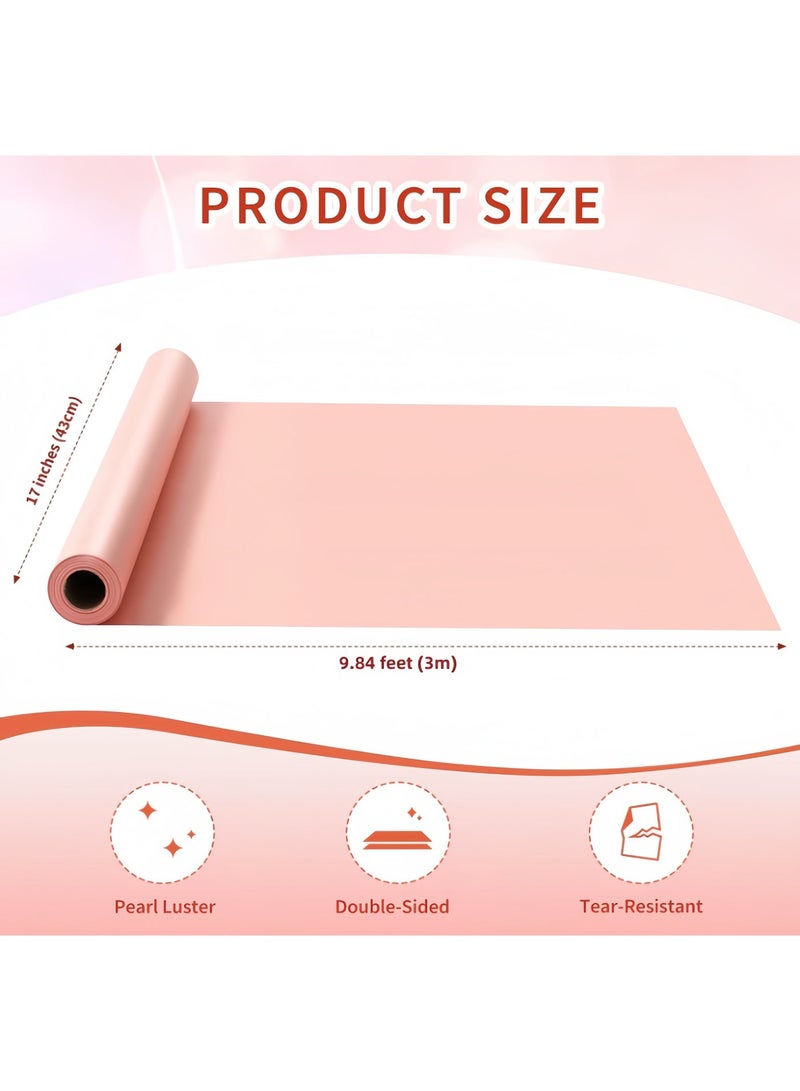 عالم البالونات لفة واحدة من ورق تغليف وردي غير لامع (43 سم × 300 سم)، لفة ورق تغليف، ورق حرفي لتغليف الهدايا، لوحة إعلانات، أعمال فنية وحرفية، ورق تغليف ملصقات بنقشة باقة زهور - Image 3