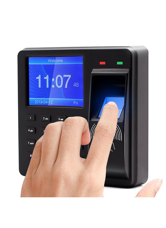 Generic - Access Control Time Attendance Machine Fingerprint/Password/ID Card Recognition Time Clock with 2.4 Inch Display Screen Employee Checking-in Recorder Multi-language Support U Disk Export Report - Image 1