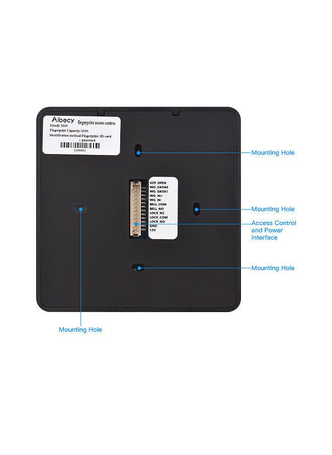 Generic - Access Control Time Attendance Machine Fingerprint/Password/ID Card Recognition Time Clock with 2.4 Inch Display Screen Employee Checking-in Recorder Multi-language Support U Disk Export Report - Image 1