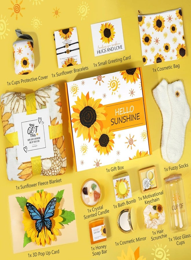 Suhctuptx Unique Birthday Gifts for Women Luxury Get Well Soon Gift Baskets for Women, Care Package for Women, Thinking of You Gifts Box for Her Mom Sister Best Friends (Yellow) - Image 2