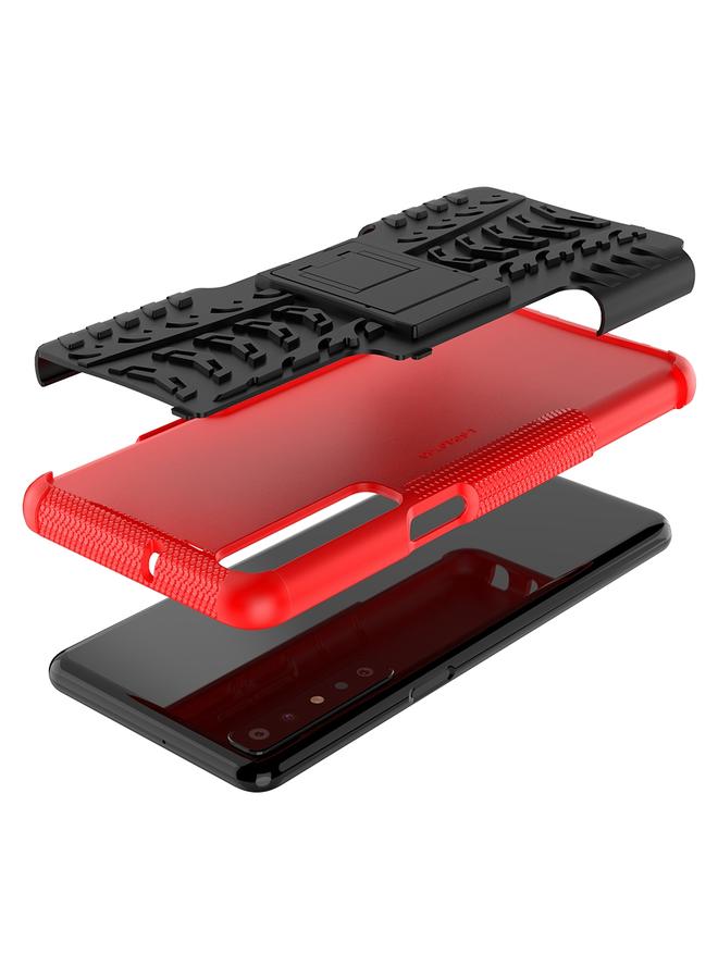 S-TOP Case For LG Stylo 7 4G Tire Texture Shockproof TPU+PC Protective Case with Holder - Image 4