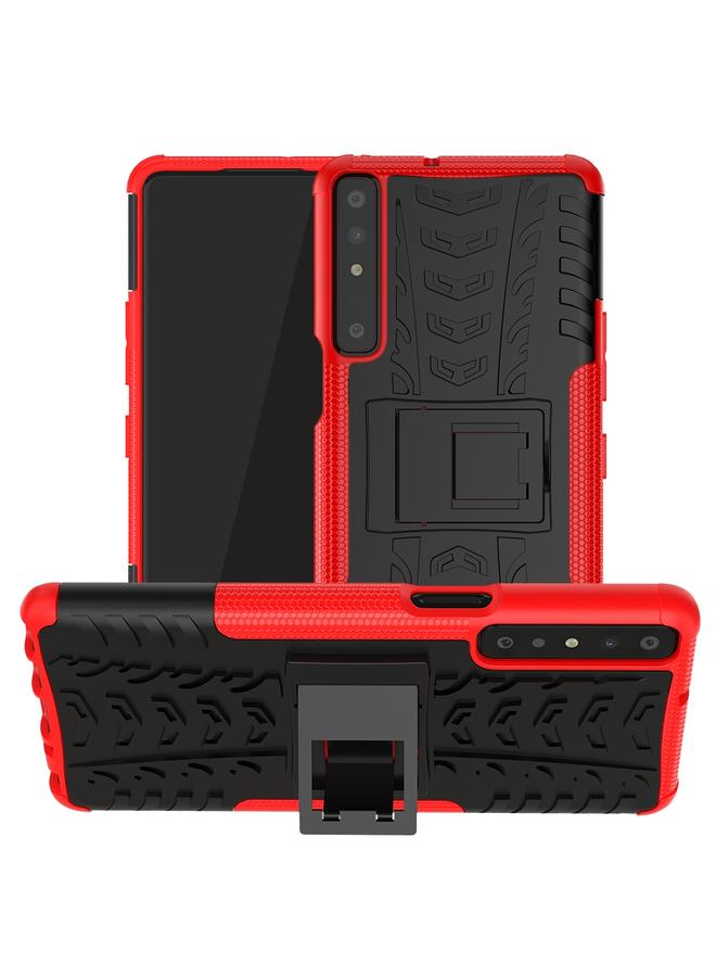 S-TOP Case For LG Stylo 7 4G Tire Texture Shockproof TPU+PC Protective Case with Holder - Image 1