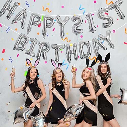 Awfrky 76pcs Happy Birthday Balloon Banner Silver Balloons Letters Personalized 16 Mylar Foil Birthday Decorations includes 2 Sets A Z 1 set Number 09 and HAPPY BIRTHDAY letters with Balloon Pump - Image 5