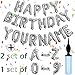 Awfrky 76pcs Happy Birthday Balloon Banner Silver Balloons Letters Personalized 16 Mylar Foil Birthday Decorations includes 2 Sets A Z 1 set Number 09 and HAPPY BIRTHDAY letters with Balloon Pump - Image 2