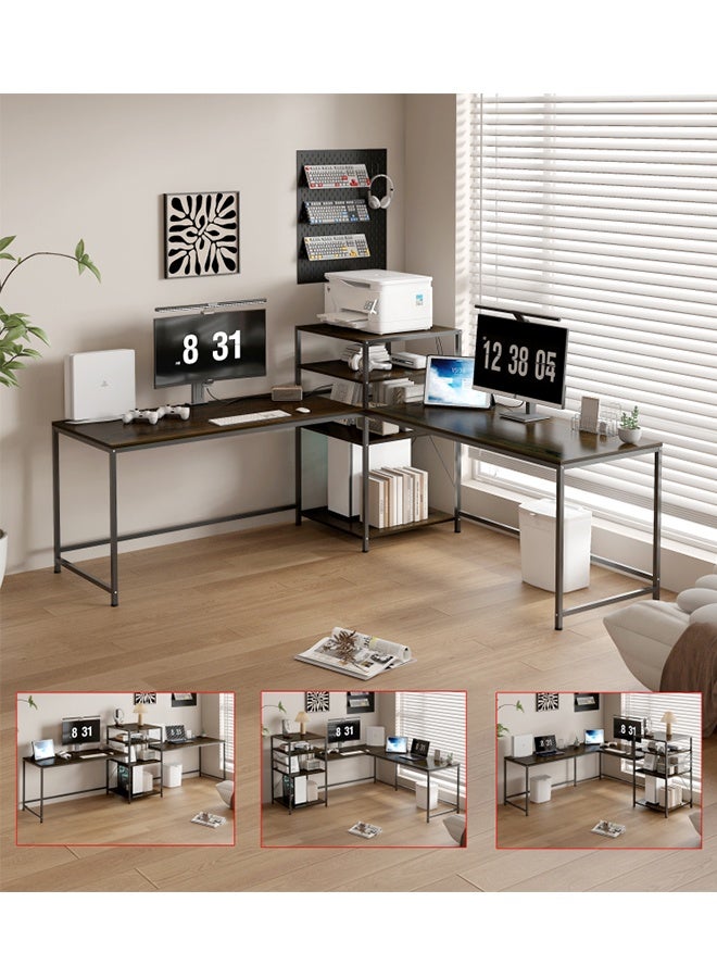 JCB CHIC L Shaped Gaming Desk, Corner Computer Desk, Sturdy Home Office Computer Table, Writing Desk, Larger Gaming Desk Workstation - Image 1