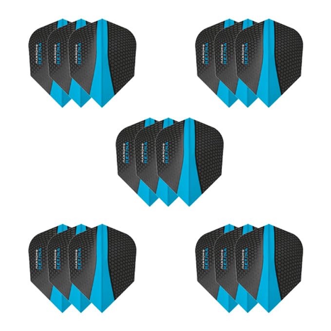 Harrows Retina Dart Flights | 5 x sets Darts Flights (15 Flights Total) I 100 Micron Dart Flights I Premium Extra Strong Made in UK I Professional Darts Accessories I Blue Dart Flights - Image 1