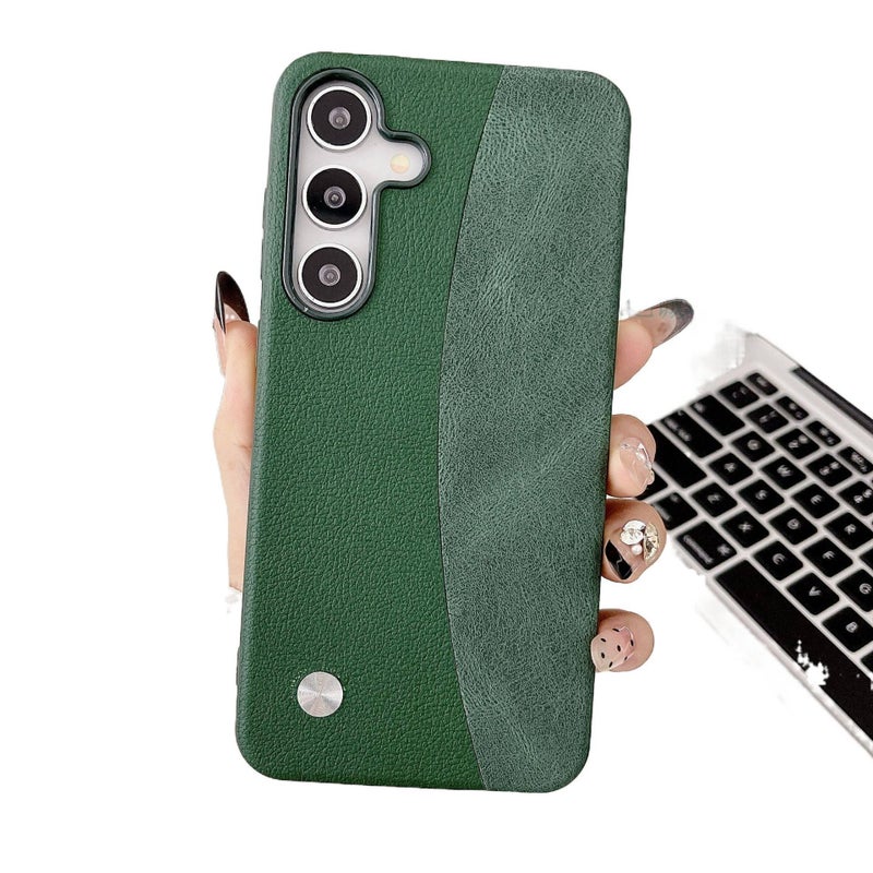 Protective Case | Shockproof Cover for Samsung Galaxy S24 | Green Leather Texture | Drop Protection - Image 1