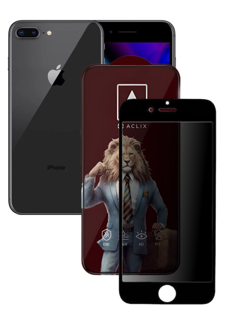 ACLIX Antistatic ESD Dustproof Premium Quality High Definition Anti-Spy Privacy Tempered Glass Screen Protector Designed For  iPhone 8 Plus - Image 1