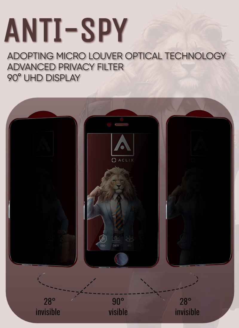 ACLIX Antistatic ESD Dustproof Premium Quality High Definition Anti-Spy Privacy Tempered Glass Screen Protector Designed For  iPhone 8 Plus - Image 2