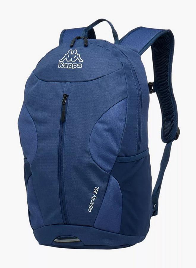 Kappa Logo Print Backpack with Adjustable Straps and Zip Closure - 16x46x27 cm - Image 2