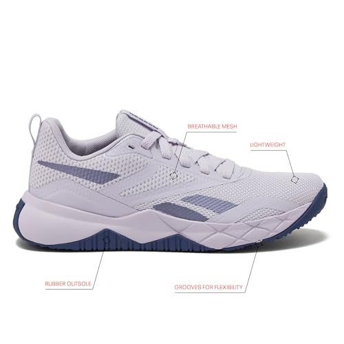 Reebok Women's NFX Trainer Sneaker, Athletic Gym or Workout Shoes for WomenDigital Gleam/Twilight Purple/Black, 5 - Image 2