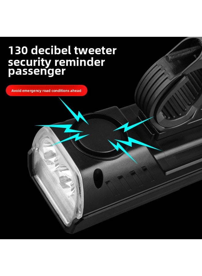 Generic 4T6 Strong Light Bicycle Light Type-C Charging With Solar Charging Riding Horn Headlight-Color:4400 MA Strong Light Lamp  - Image 4