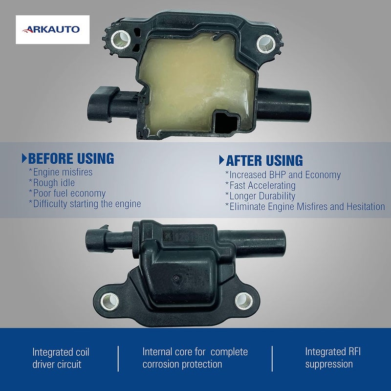 ARKAUTO 8PCS Ignition Coil Set for Cadillac, Chevy, GMC, Pontiac V8 Engines - Image 4