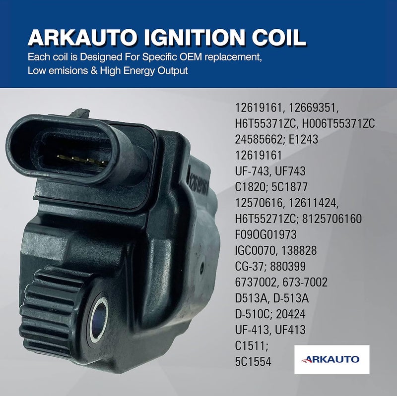 ARKAUTO 8PCS Ignition Coil Set for Cadillac, Chevy, GMC, Pontiac V8 Engines - Image 5