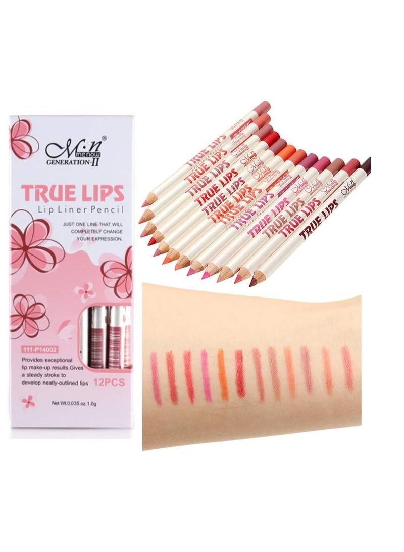 BLOOMING TIME True Lips 12 Lip Liner Pencils Makeup Cosmetics - Image 2