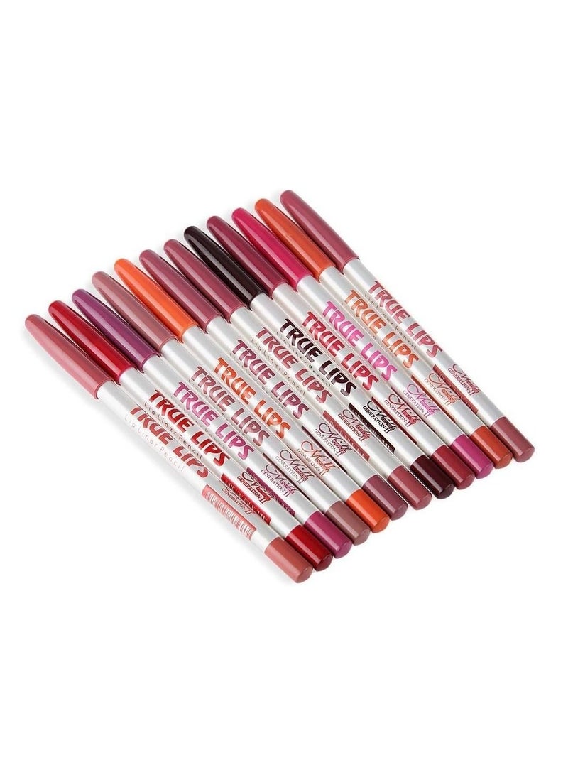 BLOOMING TIME True Lips 12 Lip Liner Pencils Makeup Cosmetics - Image 3