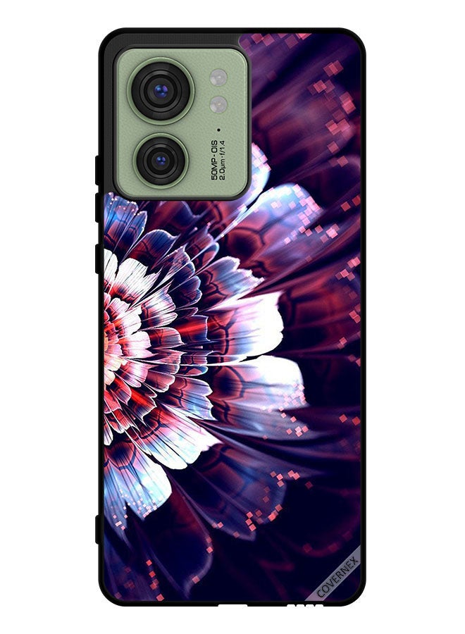 Covernex Protective Case Cover For Motorola Edge 40 Reflected Big Flower On Left Side - Image 1
