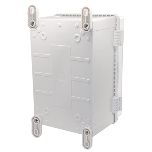 Zulkit Junction Box ABS Plastic Dustproof Waterproof IP65 Electrical Boxes Hinged Shell Outdoor Universal Project Enclosure Grey Clear Cover With Mounting Plate 11.8 x 7.9 x 6.3 inch (300x200x160mm) - Image 4