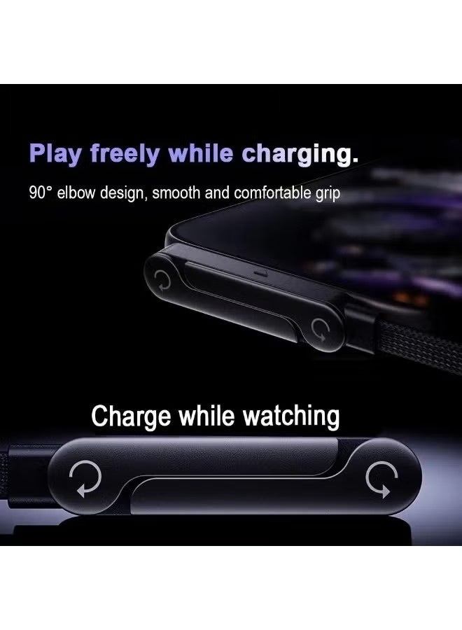 اكسيوم جنرال كابل شحن سريع (30 واط) من USB-A إلى Lightning مع حامل هاتف قابل للطي، وكابل مجدول بطول 1.5 متر للشحن ومزامنة البيانات لأجهزة iPhone وiPad وiPod. - Image 4