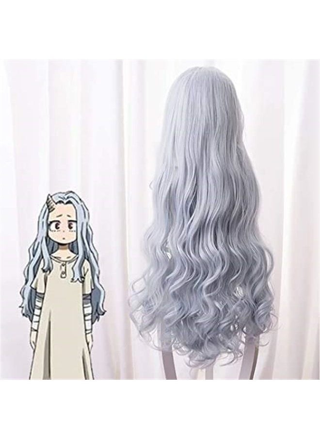 IPLD - Eri Wig,Anime Eri Cosplay Costume Long Curly Blue Gray Hair - Image 1