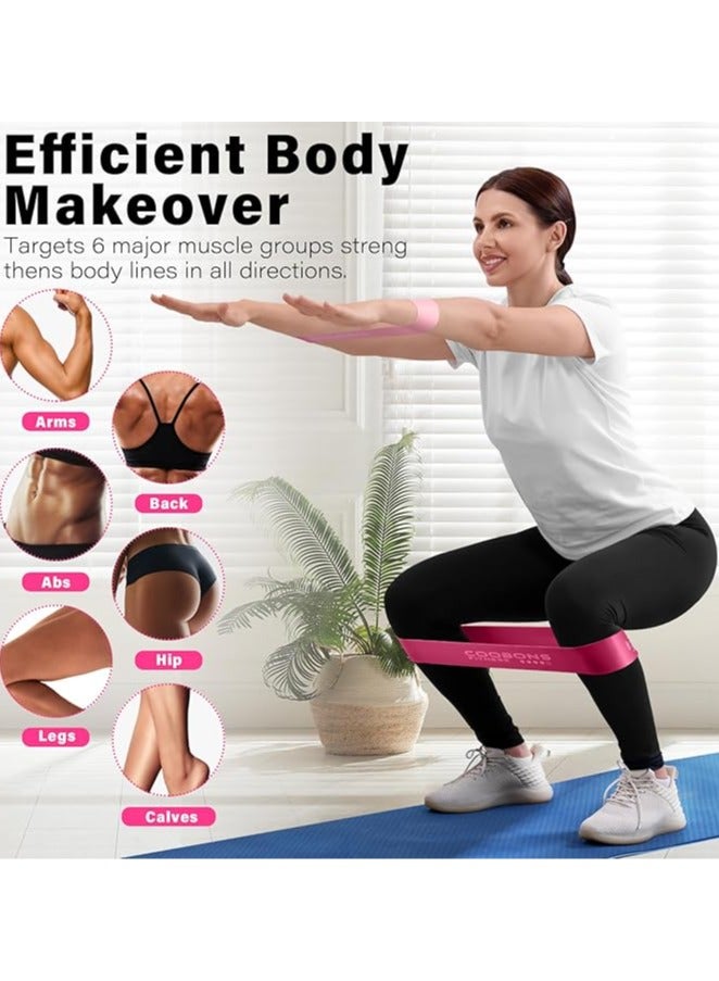 Generic Resistance Loop Exercise Bands with Instruction Guide and Carry Bag, Set of 5 - Image 3