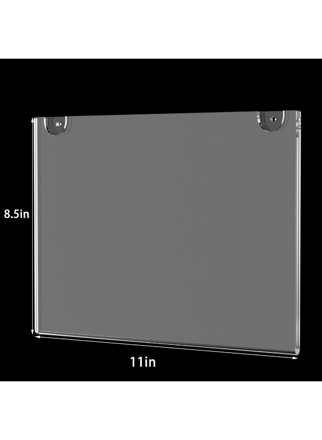 TPGP Acrylic Wall Mount Sign Holder 8.5 X 11 Inches Horizontal 6 Pack - Image 2