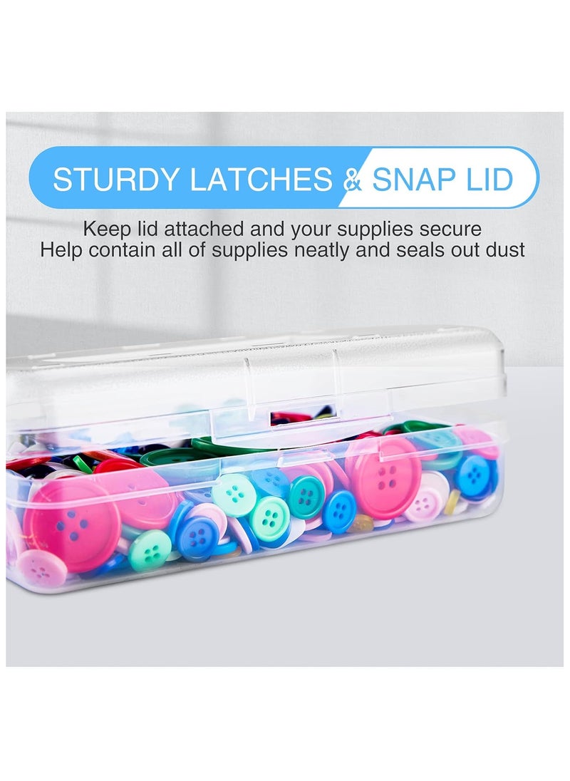 Generic Plastic Pencil Case, Large Capacity Pencil Box Case, Clear Crayon Marker Box Bulk, Hard Plastic School Supplies with Snap-tight Lid, Stylish Supplies Storage Organizer Box for Office and Home, Clear  - Image 5
