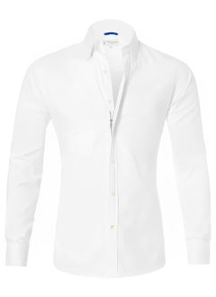 REOCLE Men's Dress Shirts Solid Long Sleeve Stretch Wrinkle-Free Formal Shirt Business Casual Button Down Shirts Regular Fit Dress Shirts  - Image 3