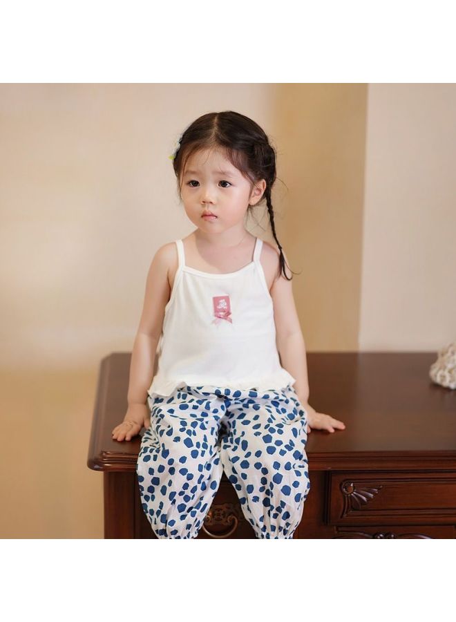 New Summer Girls' Sling Top With Bow All-match Vest Outer Wearing Children's Baby's Western Style Base Top