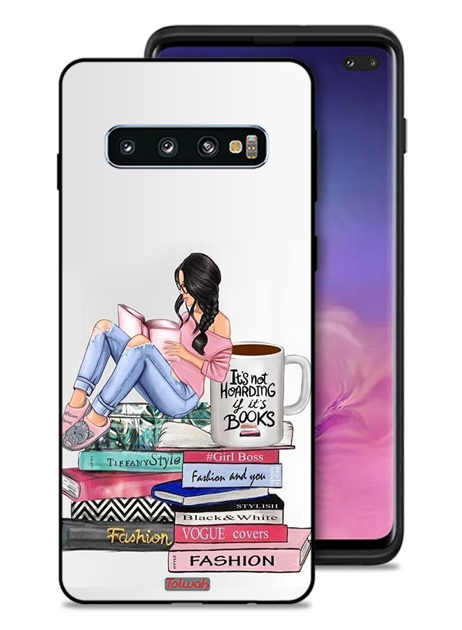 Tolwak Samsung Galaxy S10 Plus Protective Case Cover Girl And Fashion Books Art - Image 1