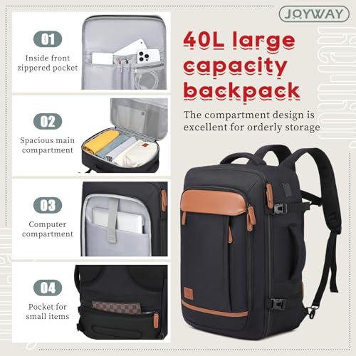 Joyway Expandable Carry on Luggage Sets Airline Approved, Lightweight Hard Shell 20 Inch Carry-on Suitcase with Spinner Wheels - Image 4