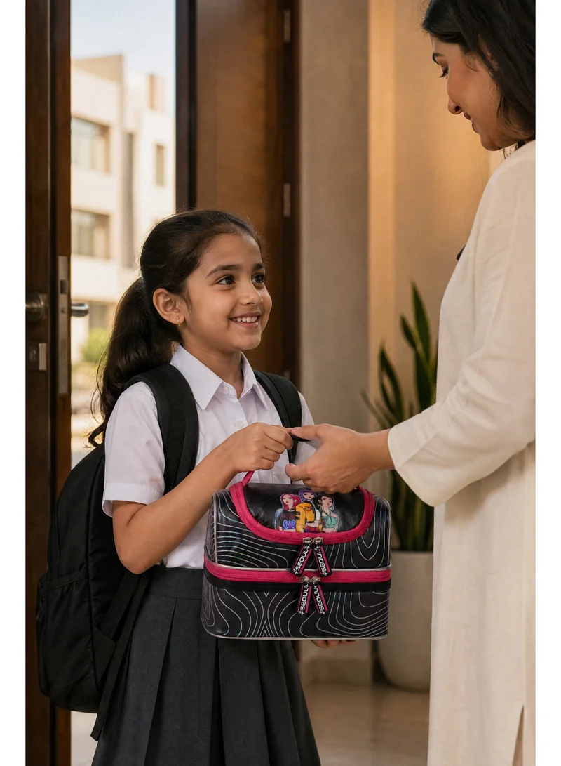 Netflix Netflix KPop Demon Hunters Regular Lunch Bag | Insulated Dual Compartment Lunch Bag for Kids & Teens | Huntrix K-Pop Lunch Tote for School, Travel & Picnics | Reusable Lunch Box Bag