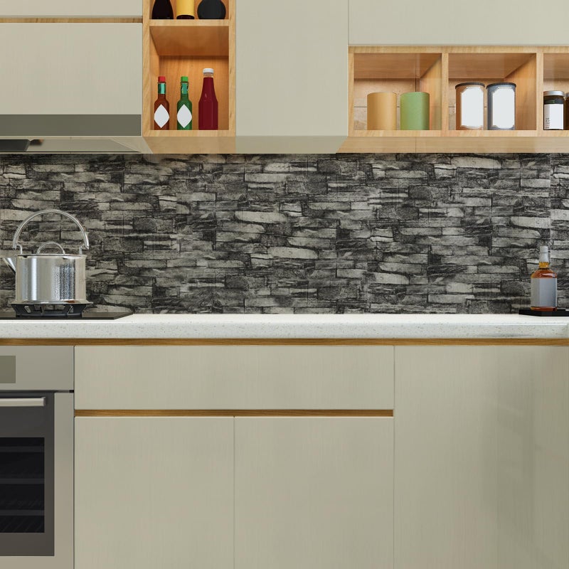 SYYKDEF 10PCS 3D Wall Panels Peel and Stick Foam, Self-Adhesive Decorative 3D Brick Wallpaper Wall Covering, Faux Stone Wall Panel Foam Brick for Living Room, Kitchen, Bathroom - Image 4