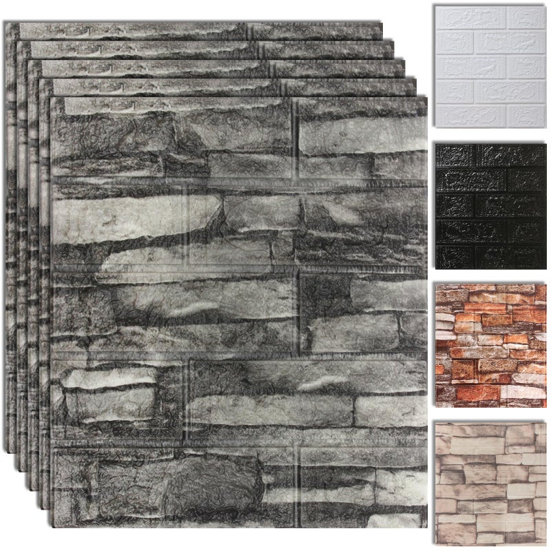 SYYKDEF 10PCS 3D Wall Panels Peel and Stick Foam, Self-Adhesive Decorative 3D Brick Wallpaper Wall Covering, Faux Stone Wall Panel Foam Brick for Living Room, Kitchen, Bathroom - Image 1