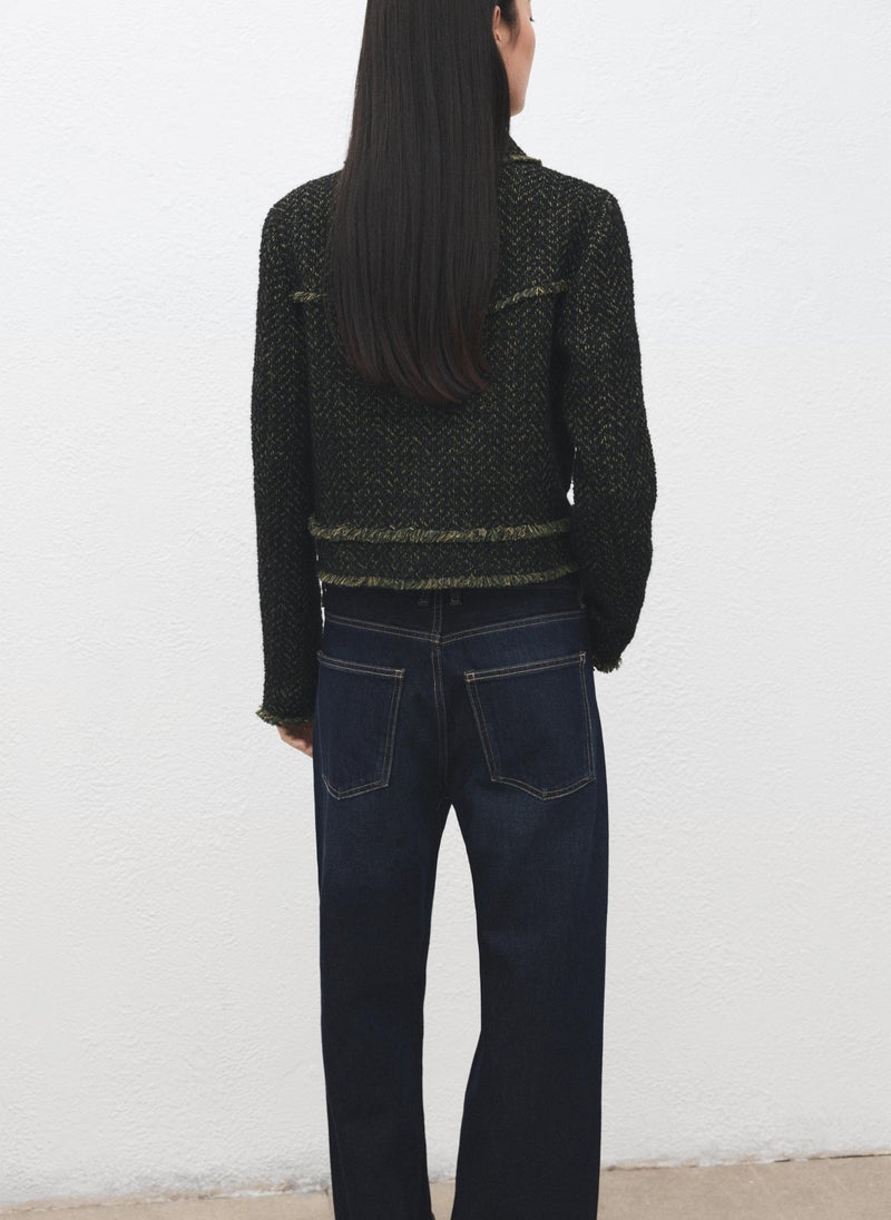 MANGO Tweed jacket with notched lapel collar - Image 2