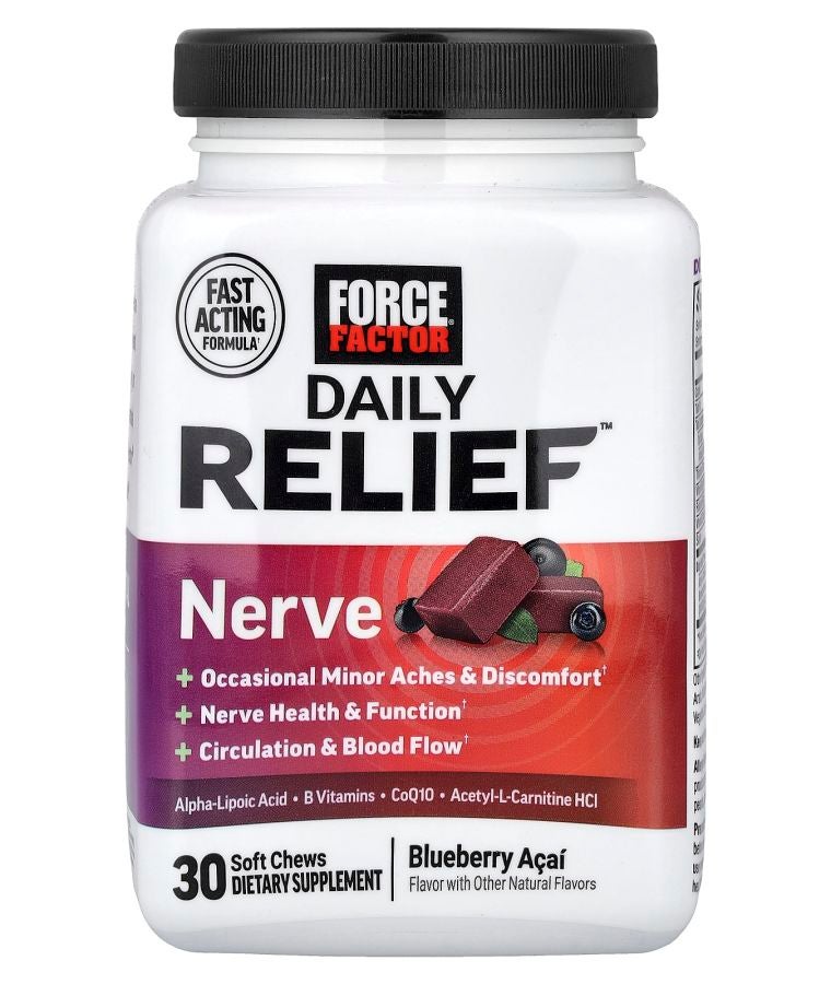 Force Factor Daily Relief™ Nerve Blueberry Acai 30 Soft Chews