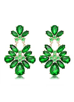 YAHPERN St.Patrick'S Day Earrings For Women, Rhinestone St.Patrick'S Day Accessory, Holiday Green Crystal Earrings Irish Carnival Parade Party Jewelry Gifts (Style D)  - Image 1
