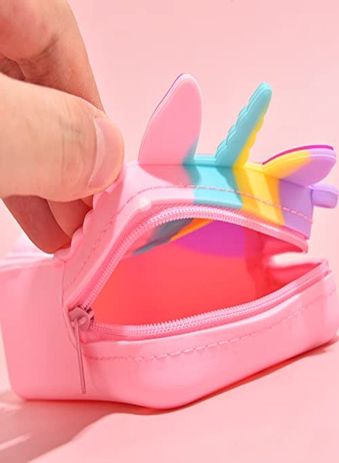 Tirdkid Gifts for Kids 4 Packs Unicorn Purses Fashion Fidgets Fashion Pop Purse Push Bubbles Fidget Toy Rainbow Unicorn Purse Wallet Ladies Bag Silica Dimple Crossbody Bags - Image 4